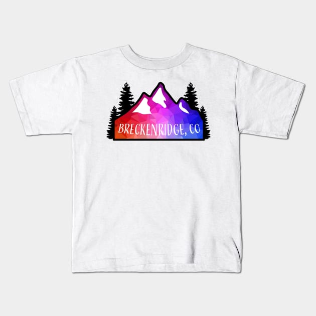 Geometric Colorful Mountain Breckenridge, Colorado Kids T-Shirt by KlehmInTime